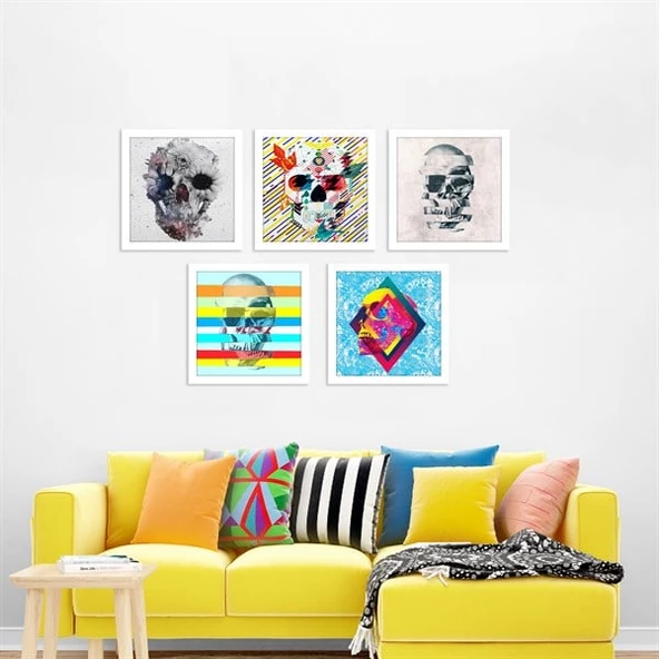 Skull Çerçeveli Poster Seti ürün görseli