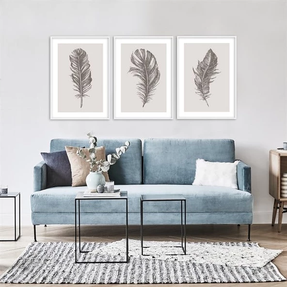 Kuş Tüyü Çerçeveli Poster Seti ürün görseli