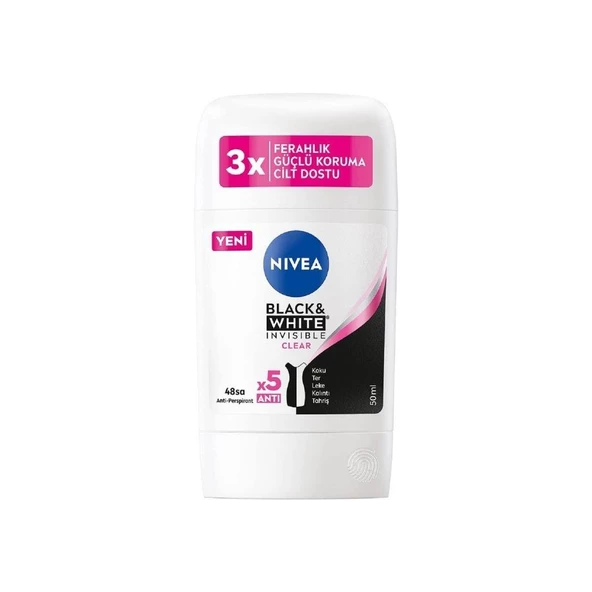 Nivea Stick 50 Ml Kadın - Black & White İnvisible Clear