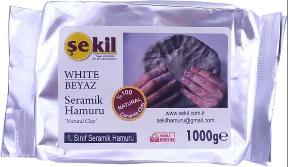 Şekil Seramik Hamuru Beyaz 1000gr Vk1000 (1 adet)