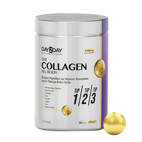 Day2Day Collagen All Body Tip 1 / Tip 2 / Tip 3 Toz Formda 9.336 mg 30 Doz x 10 g