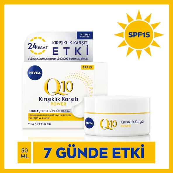 Nivea Q10 Kırışıklık Karşıtı Power Sıkılaştırıcı Gündüz Bakım 50 ml Spf 15