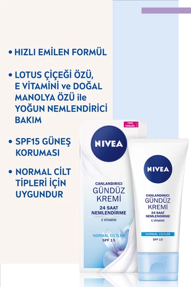 Nivea Canlandırıcı Gündüz Kremi Normal Ciltler İçin 50 ml Spf 15