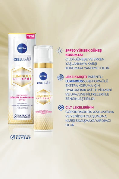 Nivea Cellular Luminous Anti Spot Leke Karşıtı Gündüz Bakım Kremi 40 ml Spf 50