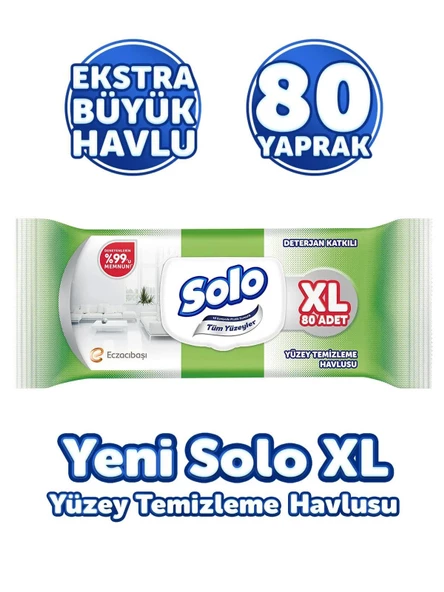 Solo Deterjan Katkılı Yüzey Temizleme Havlusu Xl 80 Li