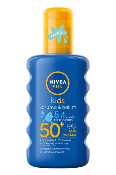 Nivea Sun Kids Koruma & Bakım 5 in 1 Arada Renkli SPF 50+ Sprey 200 ml