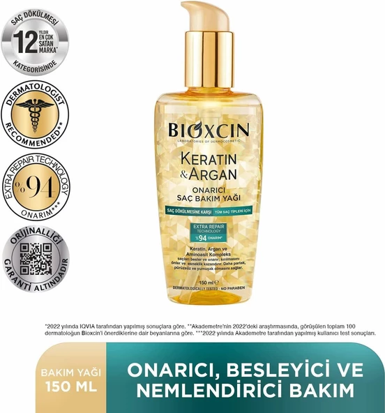 Bioxcin Keratin & Argan Onarıcı Saç Bakım Yağı 150 Ml - 2