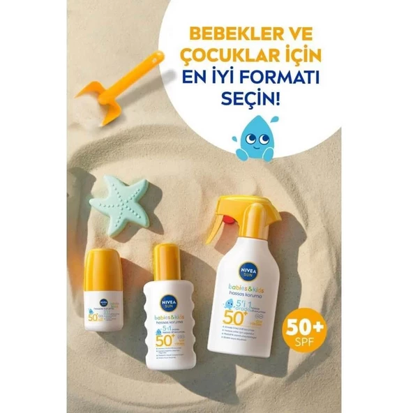 Nivea Sun Babies & Kids Hasas Koruma 5 in 1 Arada SPF 50+ Roll On 50 ml - 2