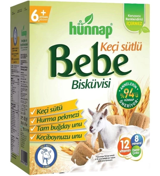 Hünnap Keçi Sütü Bebe Bisküvisi 400 Gr