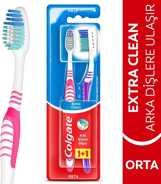 Colgate Diş Fırçası Extra Clean 1+1 ( Orta )