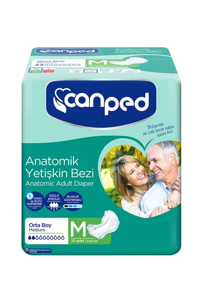 Canped Anatomik Yetişkin Bezi 10 Adet // M