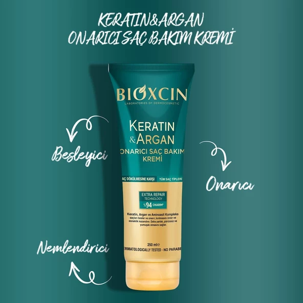 Bioxcin Keratin & Argan Onarıcı Saç Bakım Kremi 250 Ml - 2