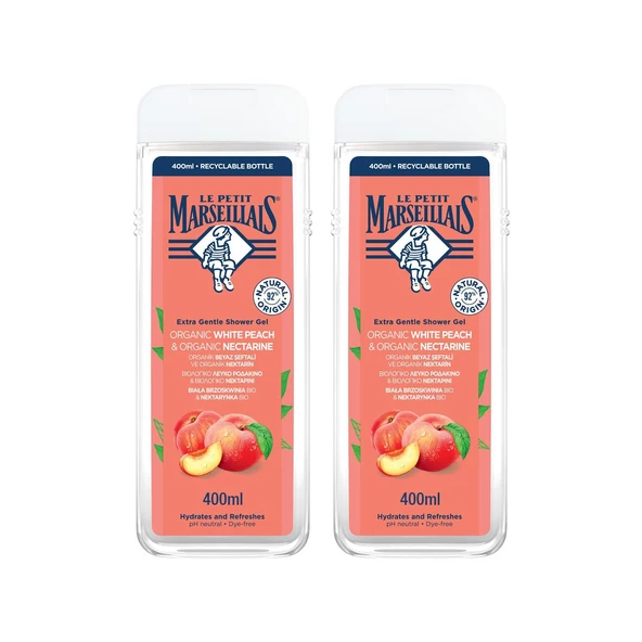 Le Petit Marseillais Organıc White Peach & Nectarine Duş Jeli 400 Ml 2 Li Avantajlı Paket - 2