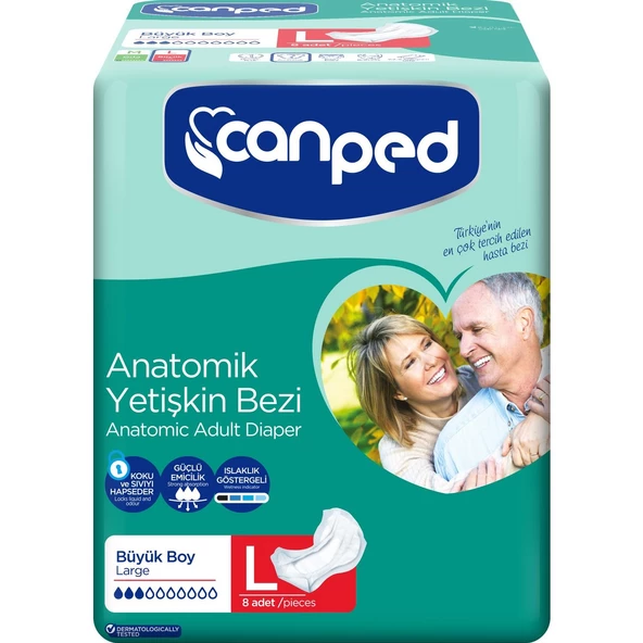 Canped Anatomik Yetişkin Bezi 8 Adet // L