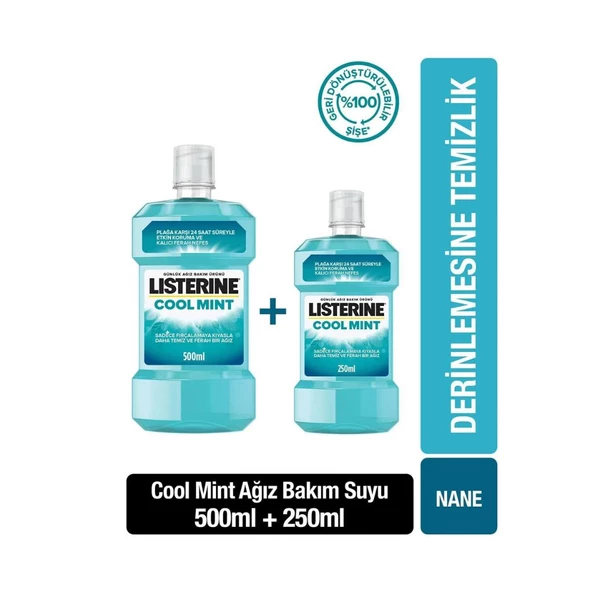 Listerine Cool Mint 500 Ml + 250 Ml Avantajlı Paket