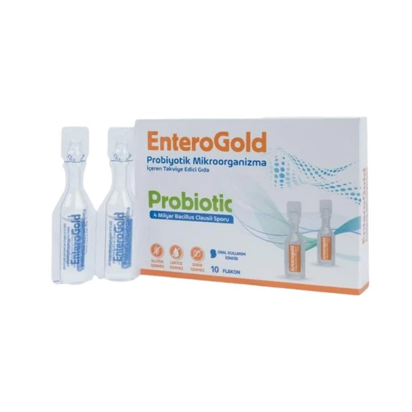 Enterogold Yetişkinler İçin 4 Milyar Probiotic Mikroorganizma içeren Takviye Edici Gıda 10 Flokon