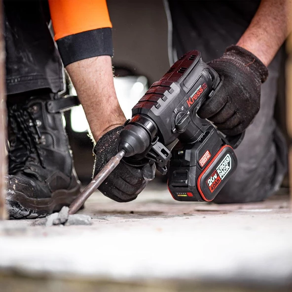 Kress Kuc60.2 20Volt 4.0Ah. 2.0J Li-İon Çift Akülü Kömürsüz Profesyonel Sds-Plus Pnömatik Kırıcı/Delici - 4