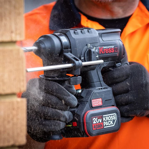 Kress Kuc60.2 20Volt 4.0Ah. 2.0J Li-İon Çift Akülü Kömürsüz Profesyonel Sds-Plus Pnömatik Kırıcı/Delici - 3
