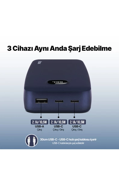 Ttec 2BB211L ChargeUp LCD 20.000 mAh Taşınabilir Hızlı Şarj Aleti / Powerbank - 3