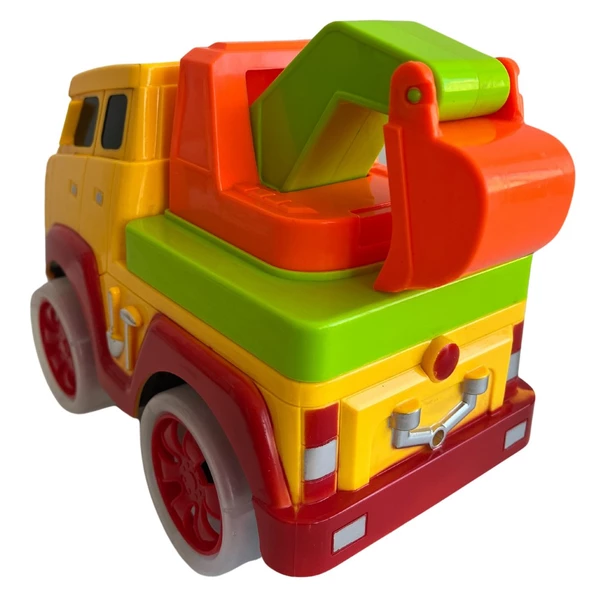 Pille Çalışan Sesli ve Müzikli Kepçeli Kamyon - Mavi Su Dünyası - 4