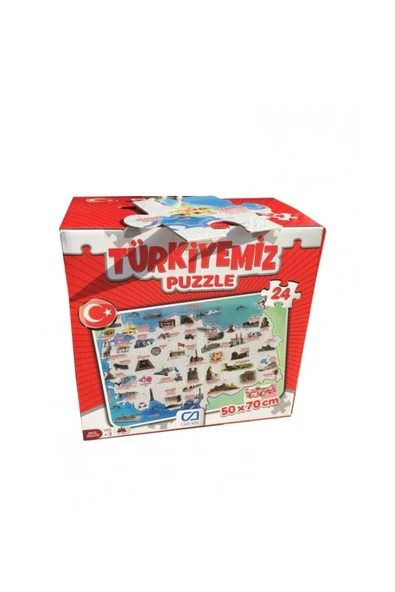 Puzzle 24 Parça Okul Öncesi Türkiye Öğreniyorum Seti 50x70 Cm - Mavi Su Dünyası