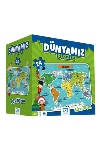 Puzzle 24 Parça Okul Öncesi Dünyamızı Öğreniyorum Seti 50x70 Cm - Mavi Su Dünyası