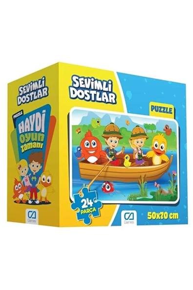 Puzzle 24 Parça Sevimli Dostlar Oyun Zamanı 50x70 Cm - Mavi Su Dünyası