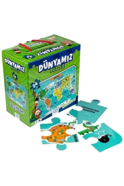 Puzzle 24 Parça Okul Öncesi Dünyamızı Öğreniyorum Seti 50x70 Cm - Mavi Su Dünyası - 2