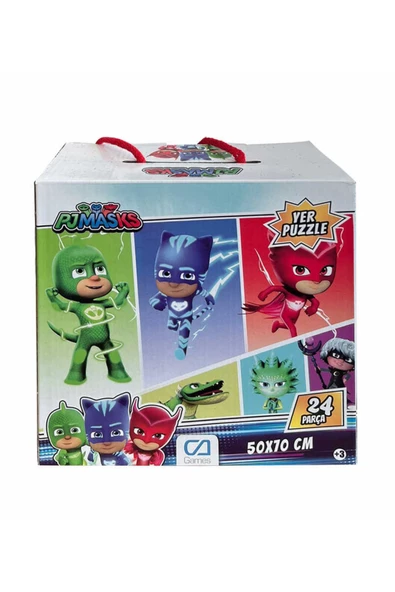 Puzzle 24 Parça PJ Masks Yer Puzzle PJMASKS 50x70 Cm - Mavi Su Dünyası