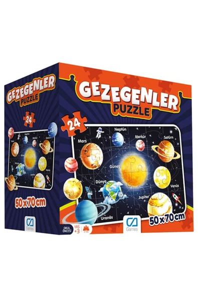 Puzzle 24 Parça Okul Öncesi Gezegenleri Öğreniyorum Seti 50x70 Cm - Mavi Su Dünyası