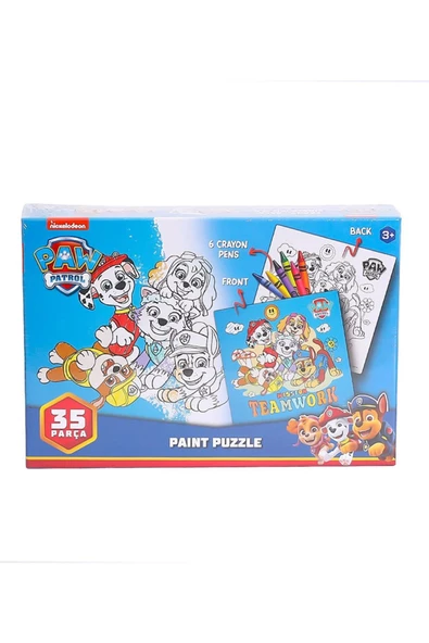 Çocuk Boyamalı Puzzle Oyunu 35 Parça ve 6 Renk Kalemli - Mavi Su Dünyası