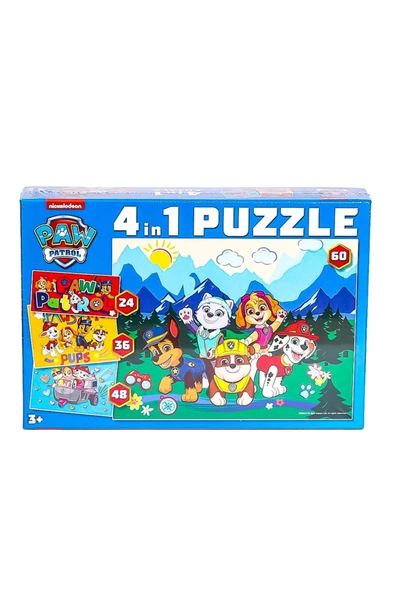 Çocuk Puzzle Oyunu 4 in 1 - 60 Parça - Mavi Su Dünyası