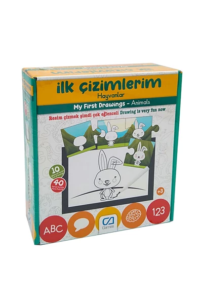 Çocuk Puzzle 40 Parça İlk Çizimlerim Hayvanlar - Mavi Su Dünyası