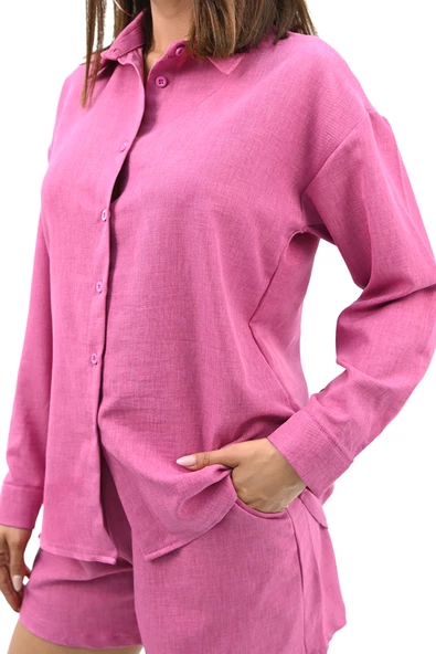 Kadın Uzun Kollu Gömlek Yaka İkili Takım 4096-25 - 11