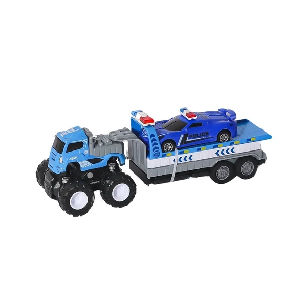KLX600-361 Sürtmeli Die Cast 4x4 Polis Arabası Taşıyıcılı -Vardem ürün görseli 1