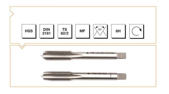 Makina Takım HSS DIN2181 2'li El Kılavuzu M 14 X1 (6H)-MTE B00102031405