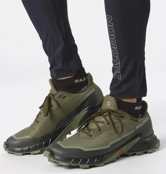 Salomon L47310300 Alphacross 5 Gore-Tex Haki Erkek Outdoor Ayakkabı