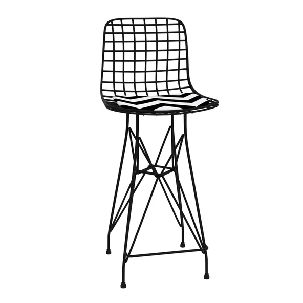 Knsz orta boy tel bar sandalyesi 1 li mağrur syhaldo 65 cm oturma yüksekliği mutfak bahçe cafe ofis - Resim 2