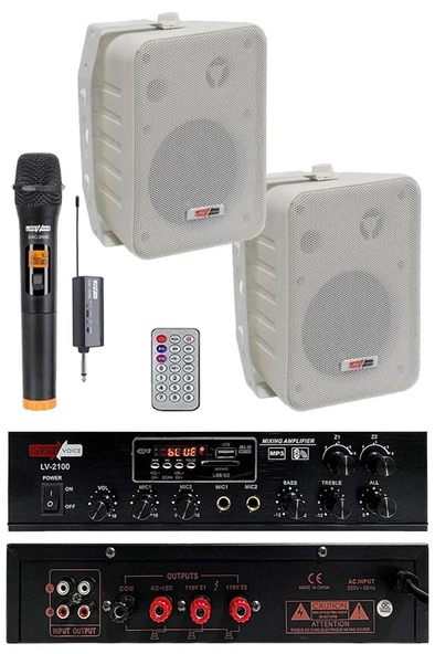 Lastvoice Large Plus Paket-1 Hoparlör ve Anfi Anons Ses Sistemi Seti
