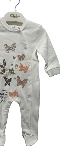 uğurböceğiçocuk Aziz Bebe 6502 Kelebekli Patikli Bebek Tulum - 5