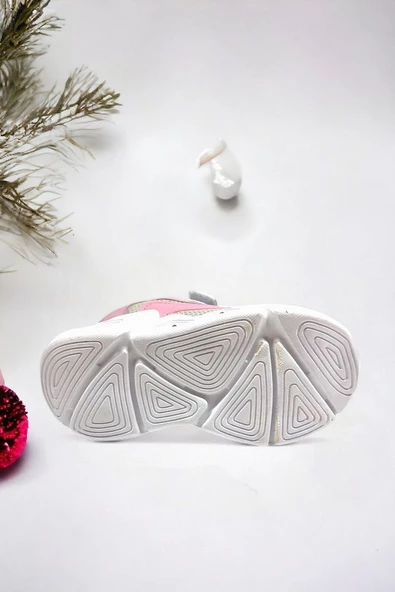 Memory Foam Çift Bant Işıklı Unisex Çocuk Spor Sneakers (ÇOCUKSPOR10-GriPembe ) - 5