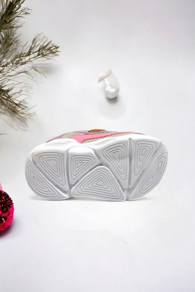 Memory Foam Tabanlı Cırt Cırtlı Unisex Çocuk Spor Sneakers (ÇOCUKSPOR06-GriPembe ) - 5