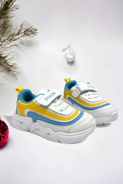 Memory Foam Çift Bant Işıklı Unisex Çocuk Spor Sneakers - 2