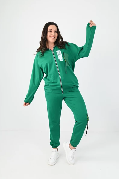 Kadın Büyük Beden Harmony Baskı Detaylı Eşofman Takımı 8079-24 - 6