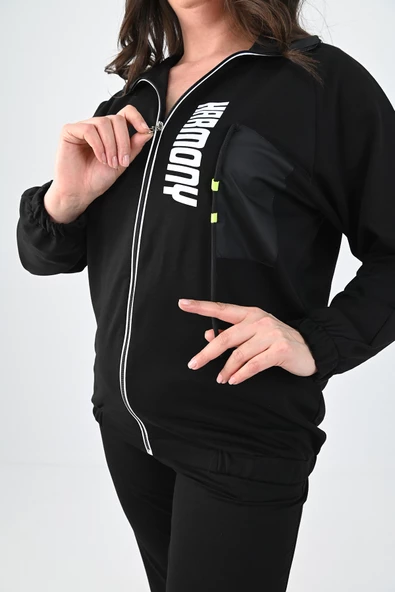 Kadın Büyük Beden Harmony Baskı Detaylı Eşofman Takımı 8079-24 - 4