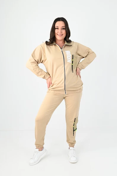 Kadın Büyük Beden Harmony Baskı Detaylı Eşofman Takımı 8079-24 - 10