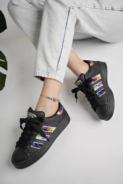 Muggo FLOWER Garantili Kadın Ortopedik Günlük Bağcıklı Yürüyüş Koşu Sneaker Spor Ayakkabı - 10