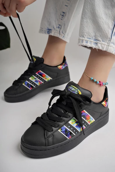 Muggo FLOWER Garantili Kadın Ortopedik Günlük Bağcıklı Yürüyüş Koşu Sneaker Spor Ayakkabı - 9