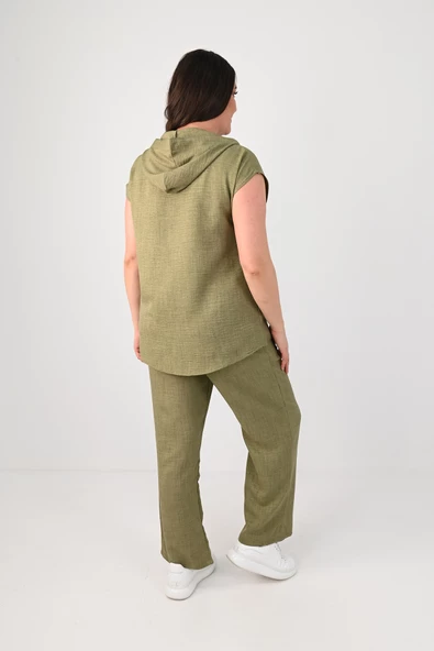 Kadın Büyük Beden Kolsuz Alt-Üst Takım 8069-25 - 9