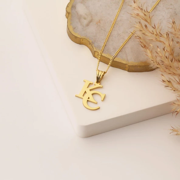 925 Ayar Gümüş İki Harf Kolye - CN00105 - Resim 4